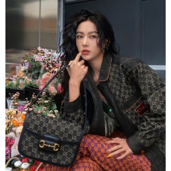 DM0083 Gucci GG Monogram Denim Jacket With Red Patch Logo - Picture 8 of 8